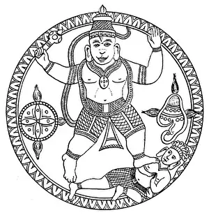 Hanuman Prints: Hanuman, together with Ganesha and Garuda