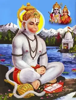 hanuman white indian shiva god monkey holy jayanti illustration