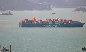 Cargo Ship Prints: Hapag-Lloyd container in harbor