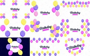 Happy Birthday announcement poster. flyer. and greeting card in a flat style