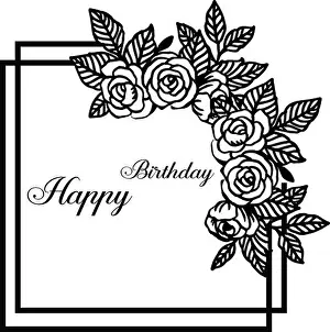 Happy Birthday Prints: Happy birthday card design, texture cute wreath frame
