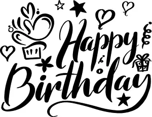Birthday Card Prints: Happy Birthday Lettering for Birthday card and print screen on gift