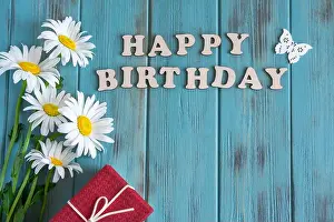 Birthday Card Prints: Happy Birthday to You. Birthday card design with flowers for birthday