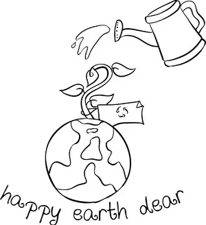 Earth Day Prints: Happy Earth Day hand draw world
