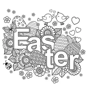 Hatching Prints: Happy Easter. Vector easter eggs