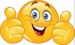 Stickers Prints: Happy emoji emoticon showing double thumbs up like