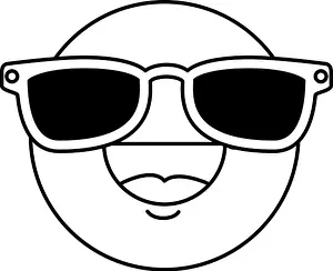 Smiley Prints: happy face emoji with sunglasses