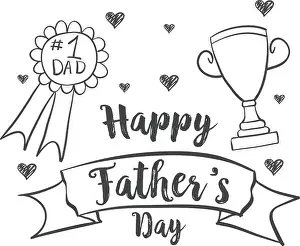 Hand Draw Prints: Happy father day design hand draw