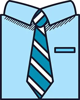 Fathers Day Prints: Happy fathers day concept, elegant shirt with tie icon over white background