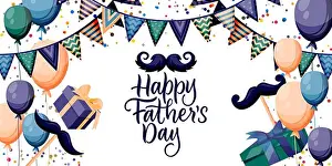 Fathers Day Prints: Happy Fathers Day, horizontal banner