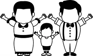 Grandfather Prints: happy grandparents standing with their grandson