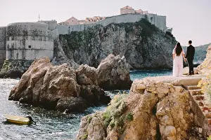 Dubrovnik Prints: happy honeymoon couple travel europe