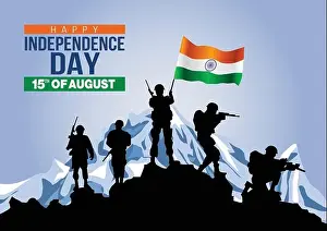 Salute Prints: happy independence day India. vector illustration of Indian army with flag