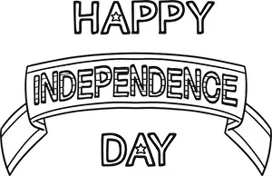 Fourth Of July Prints: Happy Independence Day Isolated Coloring Page
