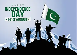 Salute Prints: happy independence day pakistan. vector illustration of pakistan army with flag
