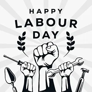 Wrench Prints: happy labour day illustration design