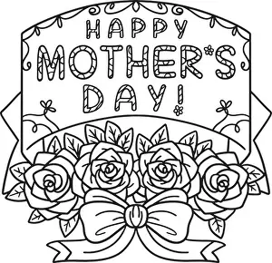 Mama Prints: Happy Mothers Day Isolated Coloring Page for Kids