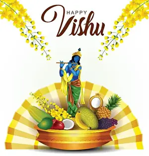Mango Prints: Happy Vishu greetings. April 14 Kerala festival with Vishu Kani