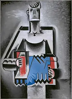 Connection Prints: Harmonikář by Josef Capek from 1913 captures a musician playing the accordion