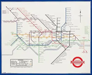 Old Advertisement Prints: Harry Beck (Henry Charles Beck, 1902-1974) - UNDERGROUND MAP, 1933