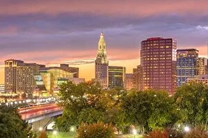 Images Dated 9th October 2016: Hartford, Connecticut, USA downtown skyline