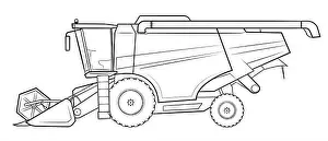 Harvesting machine combine - vector illustration of a vehicle