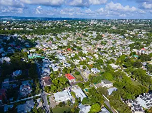 Oceanfront Prints: Hastings residential district aerial view near South Coast in village of Hastings