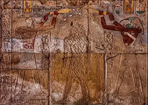 Archaeological Site Prints: Hatshepsut Chapel, Hatshepsut or what was left of her by her stepson Thutmosis III