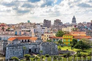 Images Dated 25th December 2017: Havana, Cuba downtown skyline with the Capitolio