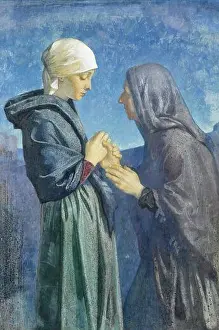 Painters Prints: Hawksley Dorothy Webster - Mary and Elizabeth - British School - 19th Century