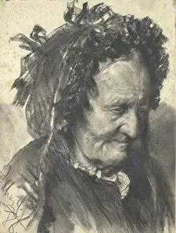 1886 Prints: Head of an old woman with a hood