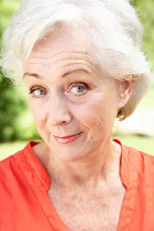 Head And Shoulders Prints: Head And Shoulders Portrait Of Smiling Senior Woman