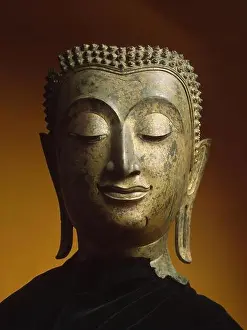 Siam Prints: Head from a Statue of the Buddha
