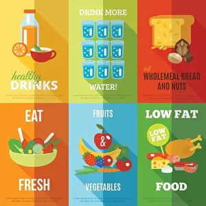 Broccoli Prints: Healthy eating poster set