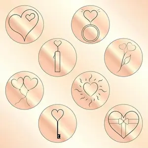 Vector Icons Prints: Heart Instagram highlight cover icons- vector icons- heart icons