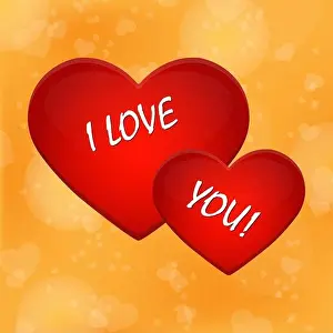 Flicker Prints: Two hearts and an inscription I love you. Congratulations on Valentine's day