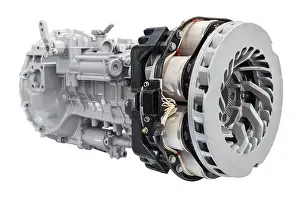 Heavy duty truck induction brakes system isolated over white background