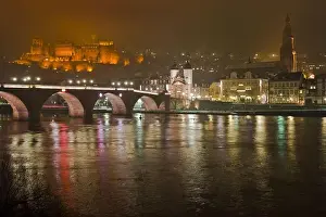 Street View Prints: Heidelberg, Snowy Night, Germany
