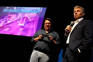 Helmut Schleich (l.) at a cabaret evening with the title Verkehr(t)swende in the Andechs tent at the Tollwood Summer Festival
