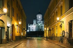Images Dated 7th April 2018: Helsinki, Finland. Famous Landmark In Finland Capital - Senate Square With Lutheran Cathedral And