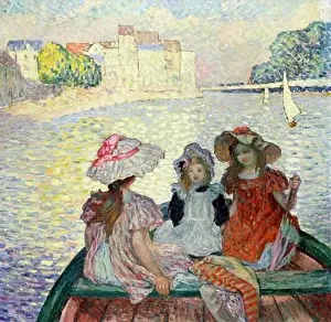 River Lake Prints: Henri Lebasque (French artist, 1865-1937) Young Girls in a Boat c 1900