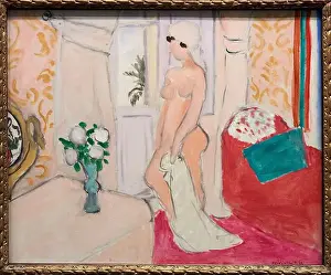 Henri Matisse Prints: Henri Matisse (1869-1954), La Jeune Fille et le vase de fleurs ou Le Nu rose