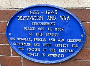 Brixham Prints: Heritage blue plaque on the wall of Brixham Heitage Museum