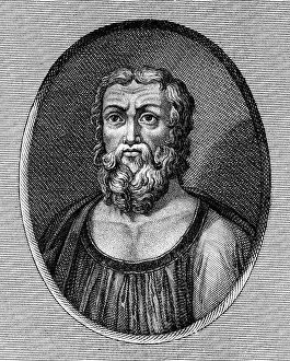 Historian Prints: Herodotus, 484 BC - 425 BC, Greek scientist (historian), portrait, wood engraving