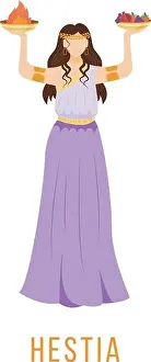 Immortal Prints: Hestia flat vector illustration