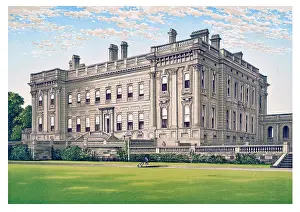 Old Fashioned Prints: Heythrop Park 18th century country house Oxfordshire England UK Thomas Archer Baroque style Heythrop Park Hotel Golf &