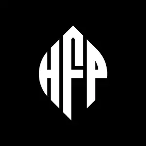 Capital Letters Prints: HFP circle letter logo design with circle and ellipse shape