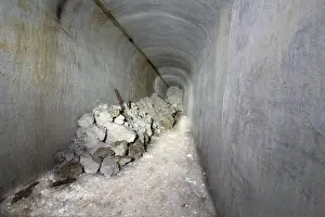 Salty Prints: The hidden tunnel Air Raid Shelter with giant stones in it