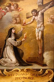 Hieron Museum. Jesus Christ and Lutgarde de Tongres exchanging hearts. Belgium, 17th century