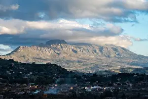 Density Prints: High angle view from the Mount Palermo over remote village houses